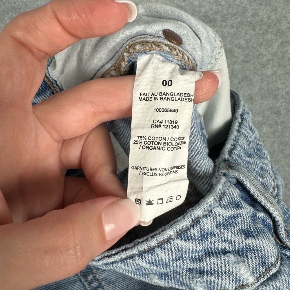 Garage Denim Mom Jeans Womens 00 Distressed Ripped Mid Rise Blue Denim Casual - Picture 10 of 14